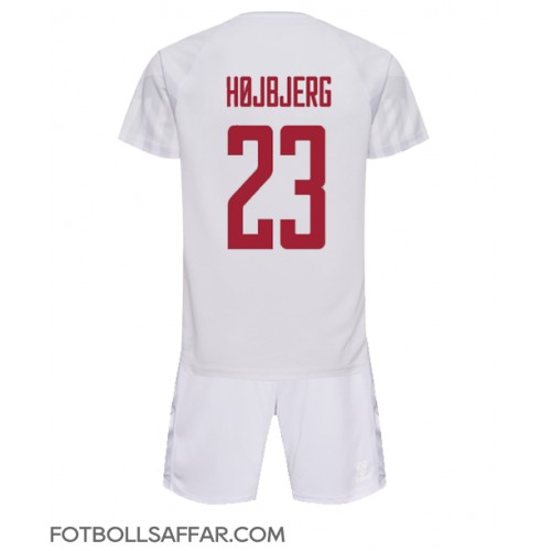 Danmark Pierre-Emile Hojbjerg #23 Bortadräkt Barn VM 2022 Kortärmad (+ Korta byxor)